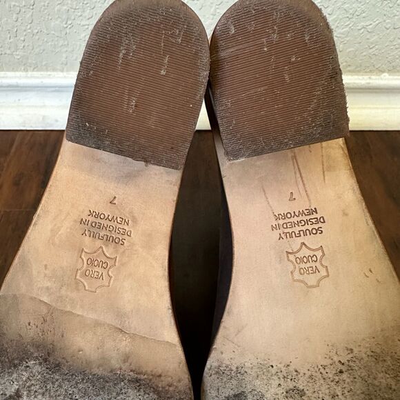 MATT BERNSON Peep Toe Open Heel Ankle Strap Booties Espresso Nubuck Leather - Picture 8 of 9